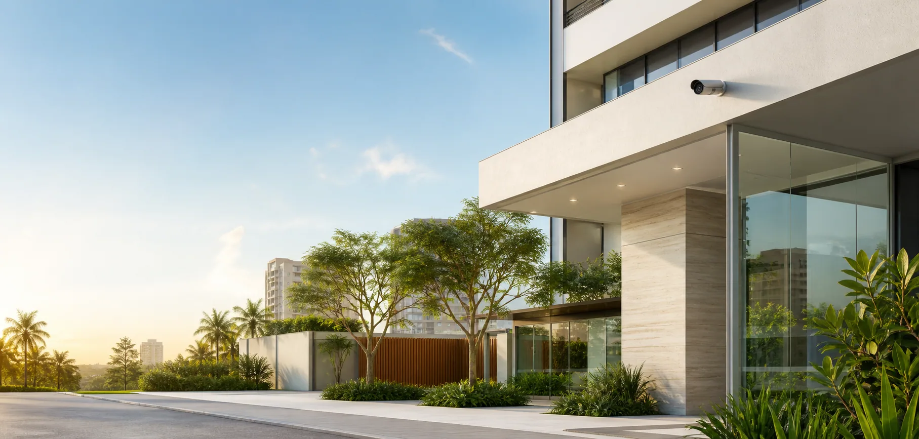 Edificação moderna protegida por soluções da ActiveSeg